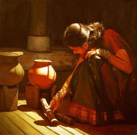 25 Beautiful South Indian Women Paintings By Elayaraja