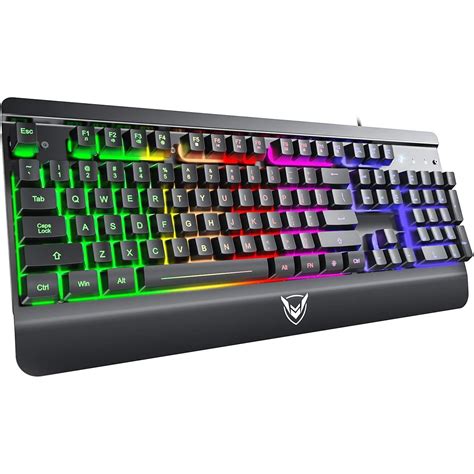 Pictek Metal Gaming Keyboard Led Wired Rainbow Keyboard Usb Backlit
