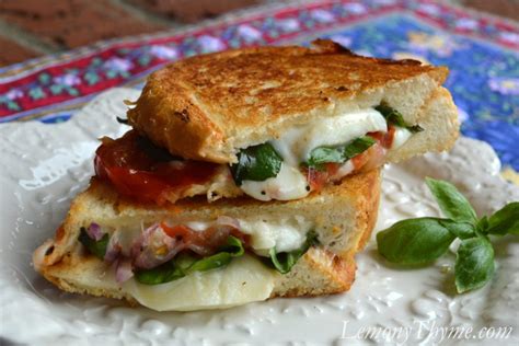 Caprese Grilled Cheese Sandwich Lemony Thyme