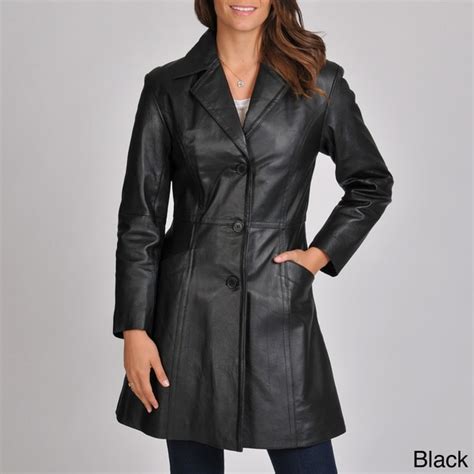 Excelled Womens Leather Walker Coat Overstock Shopping Top Rated