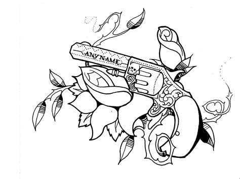 Guns And Roses Coloring Sheet Coloring Pages