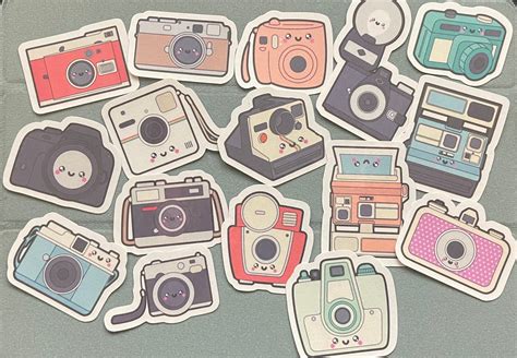 Cute Polaroidcamera Sticker Pack Cute Fun Stickers Etsy
