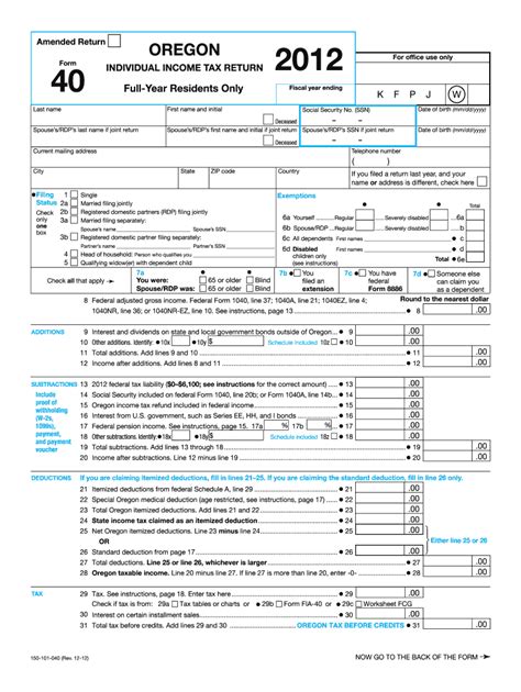 Oregon Income Tax Fill Out And Sign Online Dochub