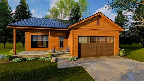 Tiny Vacation Cottage With Standing Seam Metal Roof 62694dj