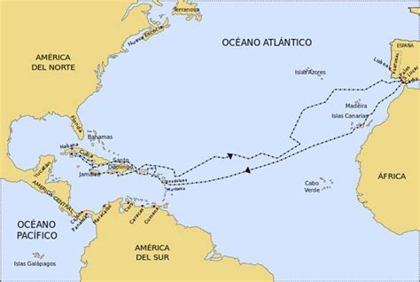 Mapa Del Segundo Viaje De Cristóbal Colón 25 De Septiembre De 1493 11