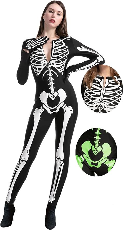 Womens X Ray Skeleton Jumpsuit Costume Ubicaciondepersonascdmxgobmx