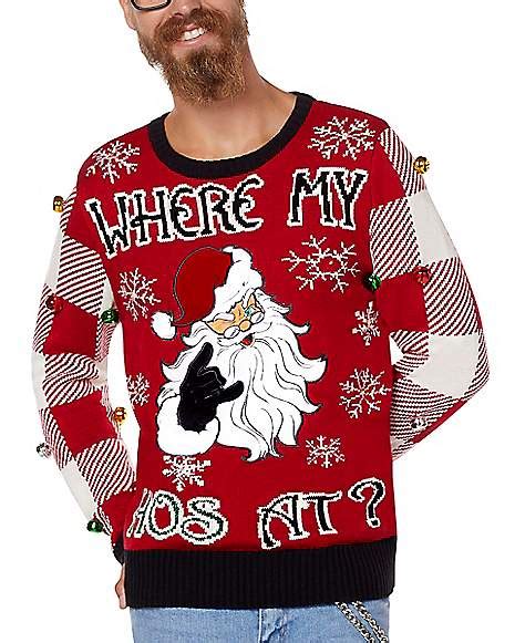 Light Up Where My Hos At Ugly Christmas Sweater Spencers