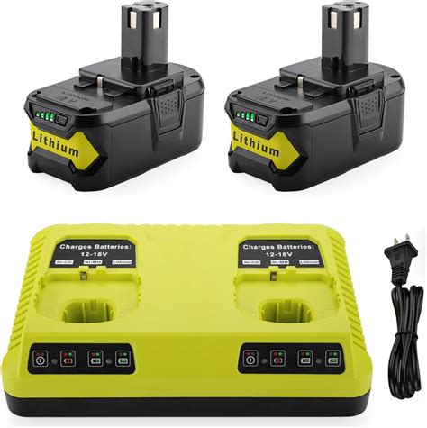 Amazon.com: Upgrade to 18V 6.5Ah P108 Battery + P117 Fast Charger Dual