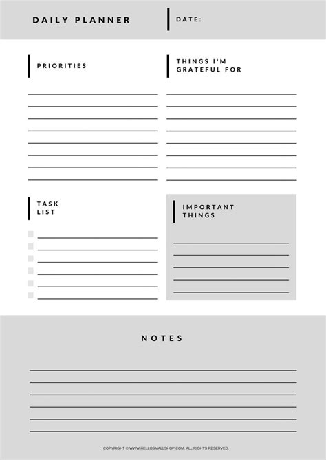 The Daily Planner Is Shown In Black And White With Two Lines On Each Side