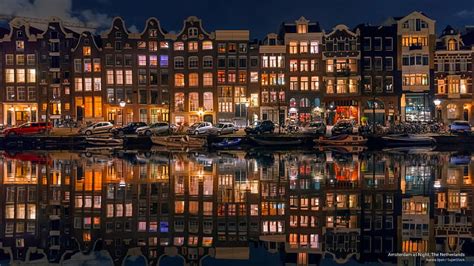 Hd Wallpaper Amsterdam At Night The Netherlands Architecture