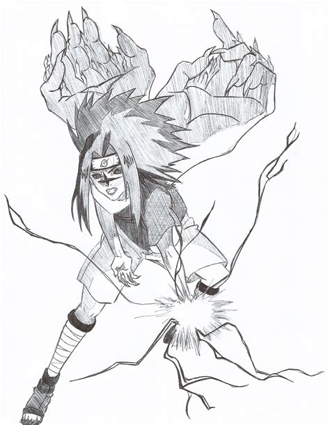 Sasuke Chidori Sketch Coloring Page