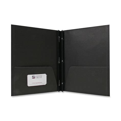 Sparco Black Two Pocket Folders With Fasteners