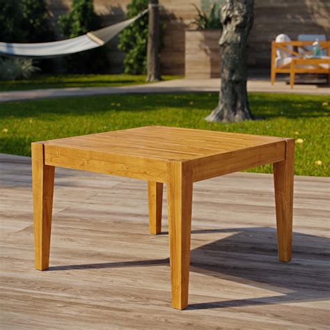 Northlake Outdoor Patio Premium Grade A Teak Wood Side Table Natural