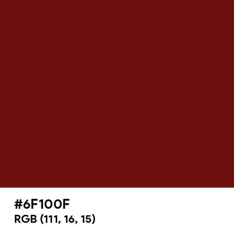 Classic Maroon Color Hex Code Is 6f100f