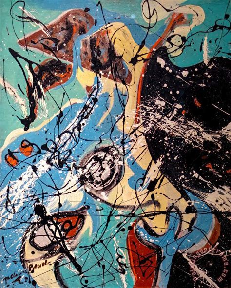 Jackson Pollock Composition Painting Composition Print For Sale