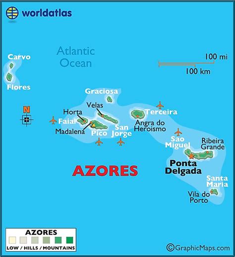 Azores Large Color Map