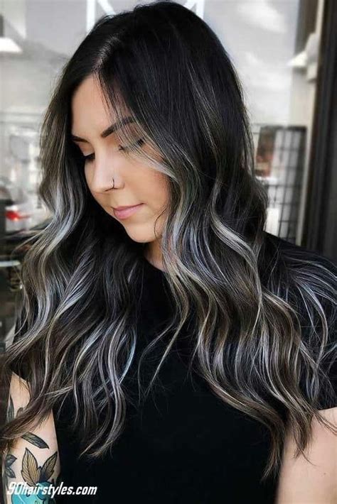 Gorgeous Grey And Silver Highlights On Black Hair Updated Artofit