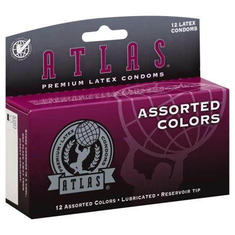 atlas assorted premium color condoms 12 each
