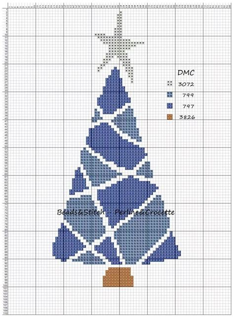 a cross stitch christmas tree on a white background