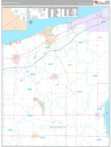 Ashtabula County Oh Wall Map Premium Style By Marketmaps Maps Of Ohio