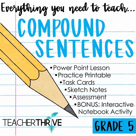 Fifth Grade Grammar Compound Sentences • Teacher Thrive