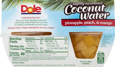 Dole Pineapple Fruit Cups Nutrition Facts Besto Blog