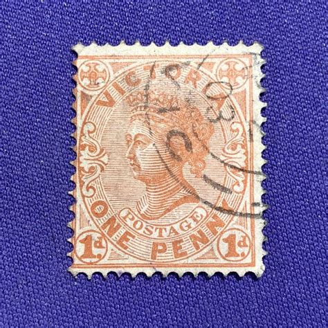 1375 Stamps Victoria Australia 1901 1902 Red One Penny Queen