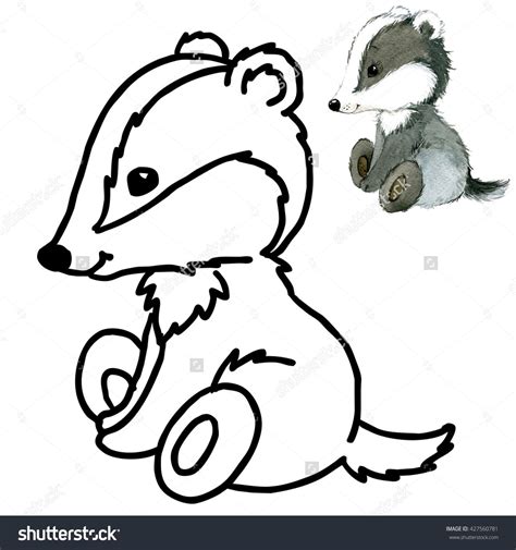 Cute Badger Drawing