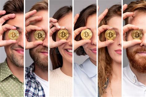 Young People With Bitcoin Coins Stock Image Image Of Currency Metal