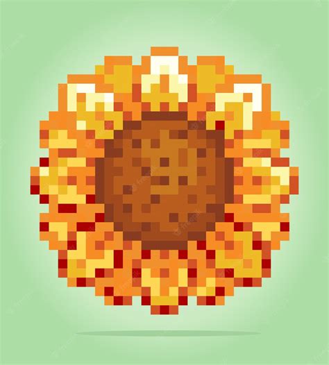 Premium Vector 8 Bit Pixel Of Sunflower Plant Pixel For Game Assets