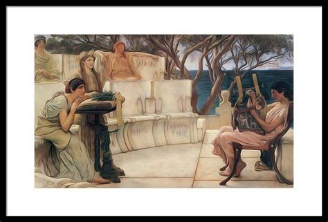 New Artwork Made With Love For You Sappho And Alcaeus 1881 Framed Print By Alma Tadema