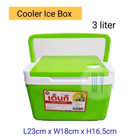 L Portable Ice Box Cooler Box Turn On Off Lock Food Container Tong Ais Picnic Storage