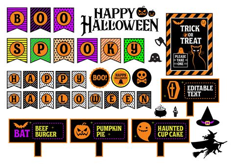 Free Easy To Print And Cut Halloween Party Decorations 2019