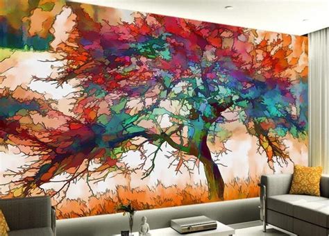 Abstract Multi Color Tree Watercolors Creative Art