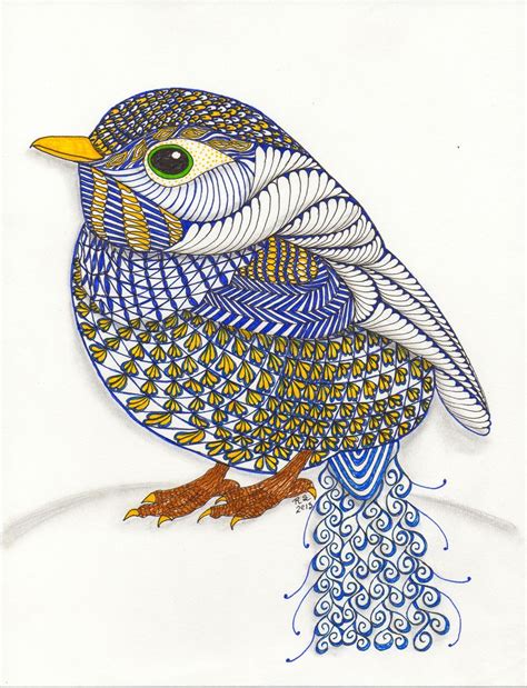 Ornation Creation Bluebird Ben Kwok Tangle Art Zentangle Art