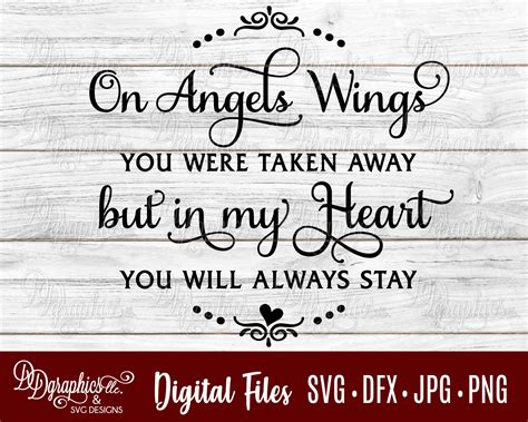 On Angels Wings You Were Taken Away Svg In My Heartyou Will Stay