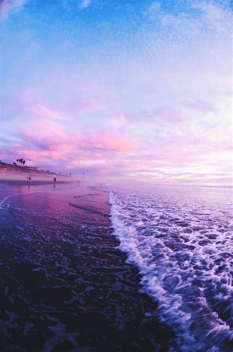 Sunsetbeachpurplepinkcoolaesthetic Grunge We Heart It Beach
