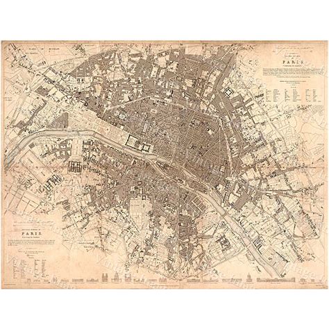Buy Old Paris Map 1834 Giant Restoration Hardware Style Map Paris Wall