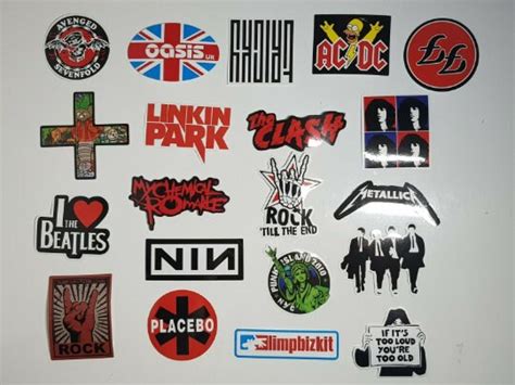 100 Rock Stickers Lot Heavy Metal Punk Band Music Guitar Car Etsy