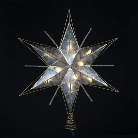 Here are 9 christmas tree toppers that beautifully crown any holiday display. 15.5" Lighted Capiz, Gold and Beaded Star Christmas Tree ...