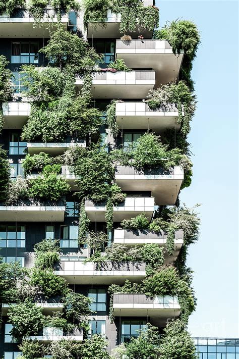 Bosco Verticale Modern Architecture Print Urban Jungle Vertical
