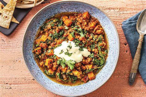 Spinach Sweet Potato Lentil Dhal Recipe Less Meat More Veg