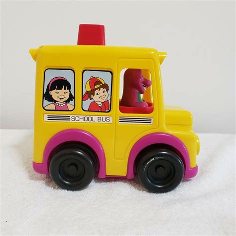 Barney School Bus Yellow Toy 1994 The Lyons Group 3893994677
