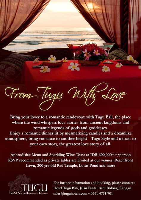 St Valentine's Day at Hotel Tugu Bali - Tugu Hotels & Restaurants