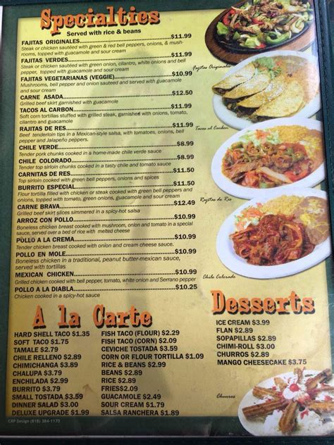 Menu At Chapala Express Restaurant Richland