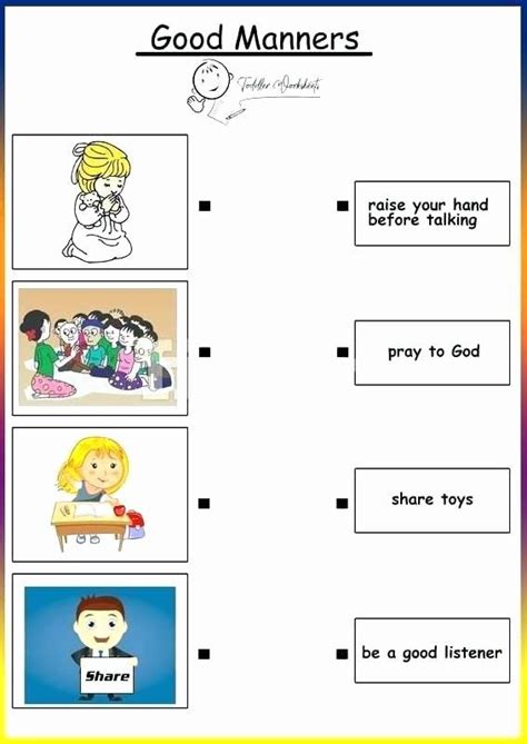 Courtesy Worksheet For Kindergarten