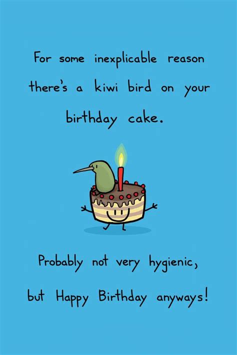 A collection of funny happy birthday wishes which you can use for male or female best friend. Feliz cumpleaños Kiwi en tu tarjeta de felicitación de la ...