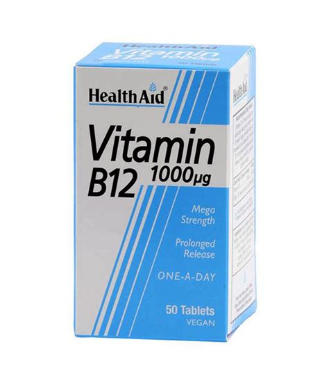 Take 1 tablet per day after meal or as directed by your healthcare professional. Health Aid Vitamin B12 - 1000Mcg 60 Tablets: Buy Health ...