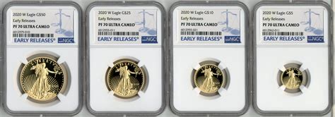 2020 W Gold American Eagle Proof 4 Coin Set Ngc Pf70 Early Releases