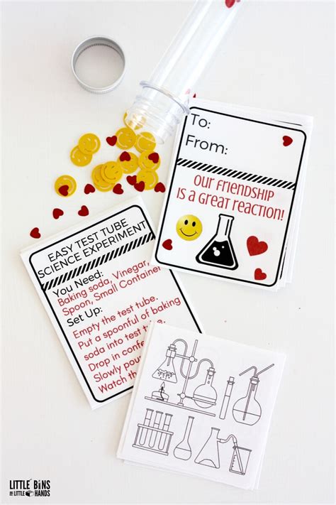 science valentine cards   test tube  printable  kids